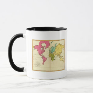 Caneca Mapa simples do mundo