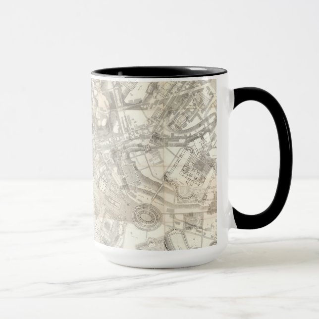 Caneca Mapa Topográfico da Roma Antiga, Itália (Direita)