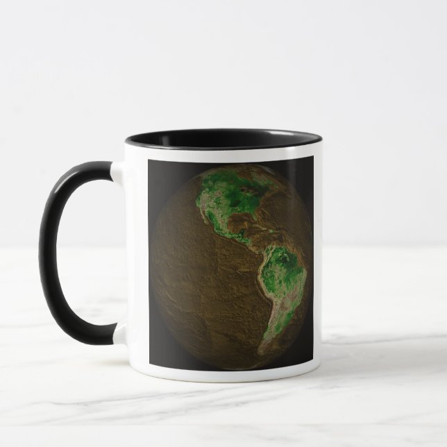 Caneca Mapa topográfico da Terra (Esquerda)