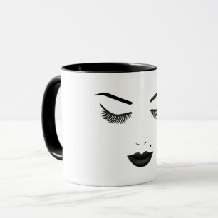 Caneca Maquiagem Rosto Sobrancelhas Lábios Beleza Glamour