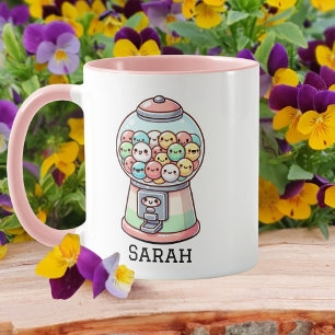 Caneca Máquina de Gumball Engraçada e Fofa, Nome Personal