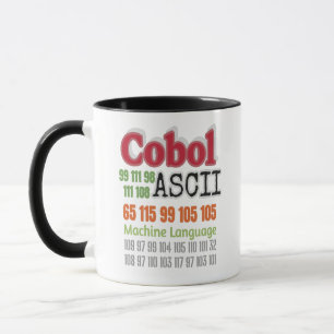 Caneca Máquina de Linguagem de Programação Cobol ASCII