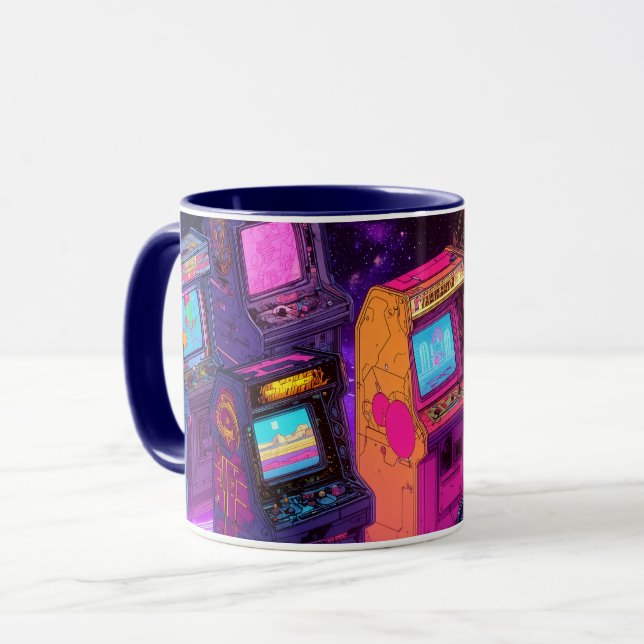 Caneca Máquinas de Arcade Retrô (Frente Esquerda)