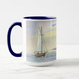 Caneca Mar de Navegação, Barcos, Retirada Costeira Café M