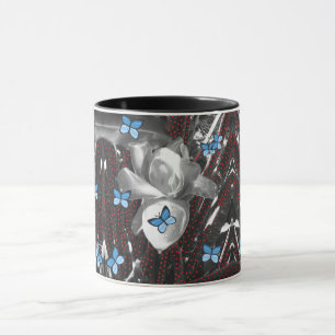 Caneca Maravilha Rosa Vermelho Ants & Azul Borboletas Ass
