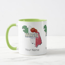 Caneca Marche Itália Retro Region Map Vintage Souvenir
