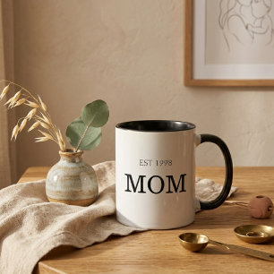 Caneca Marco de Ano de Mãe Estilo Atemporal de Maternidad