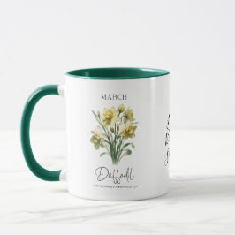Caneca Março, Mês de Nascimento Flor Daffodil, Presente d