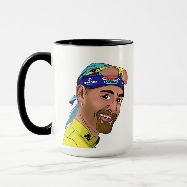 Caneca Marco Pantani Il Pirata Digital Retrato Desenho (Esquerda)