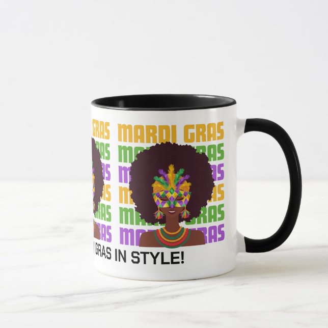 Caneca MARDI GRAS Afro Queen Personalizado (Direita)