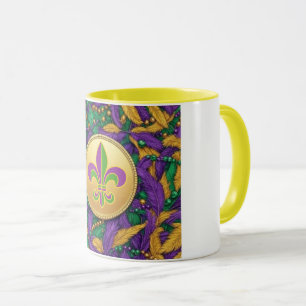 Caneca Mardi Gras Fleur de lis
