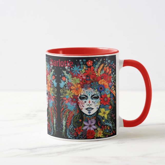 Caneca Mardi Gras I Am Womman Acrescenta Nome Headdress F (Direita)