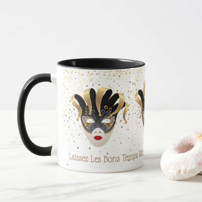 Caneca Mardi Gras Mug-Laissez Les Bons Temps Rouler (Com Donut)