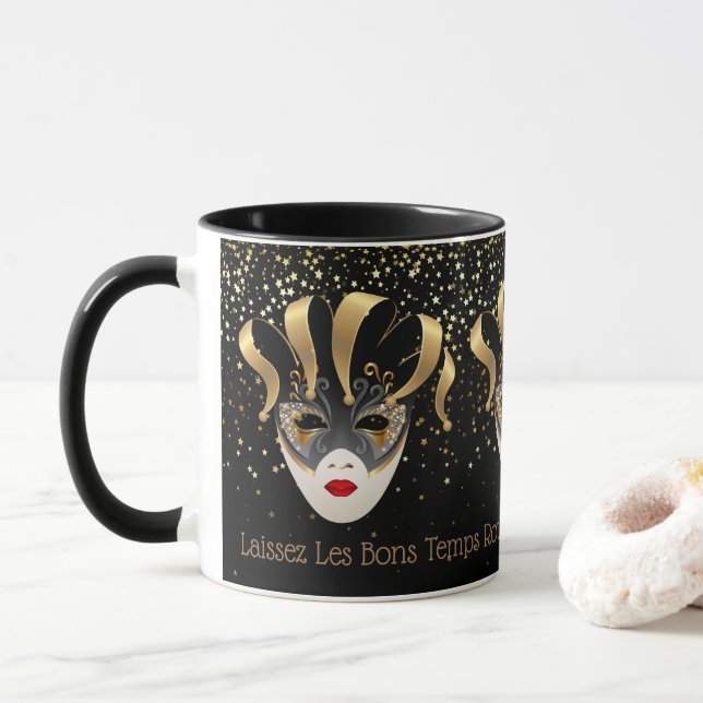 Caneca Mardi Gras Mug-Laissez Les Bons Temps Rouler (Com Donut)