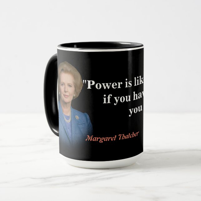 Caneca Margaret Thatcher Cita O Poder (Frente Esquerda)