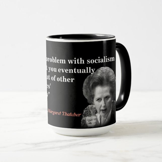 Caneca Margaret Thatcher Citação do Socialismo (Frente Esquerda)