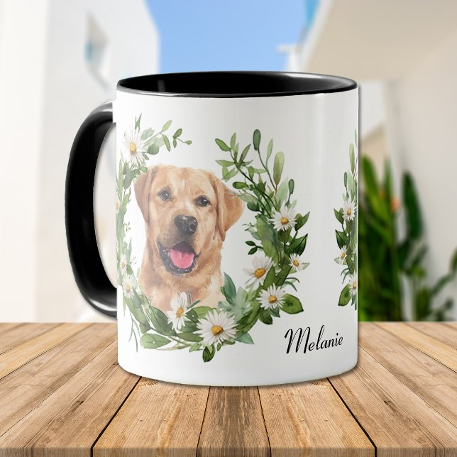 Caneca Margarida Branca, Amarelo Labrador Cachorro de Ret (Criador carregado)