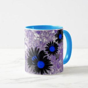 Caneca margarida negra e azul