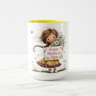 Caneca Margaridas & Alegria Sincera no Dia das Mães