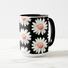 Caneca Margaridas de Pontos Vermelhos