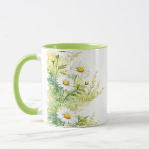 Caneca Margaridas em aquarela