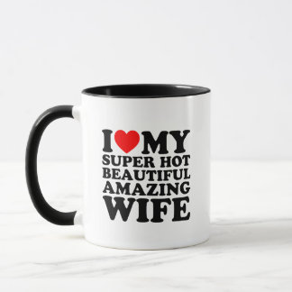 Caneca Marido engraçado ama esposa quente Preto e Branco