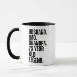 Caneca Marido Pai Avô 70 Anos Engraçado