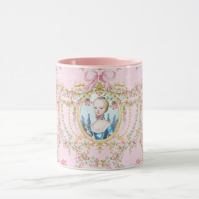Caneca Marie Antoinette Pink Rose Frame Mug (Centro)