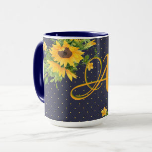 Caneca Marinho Amarelo Azul  Girassol