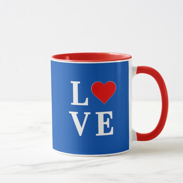 Caneca Marinho Azul LOVE Na moda (Direita)