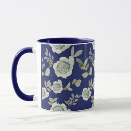 Caneca Marinho Blue Floral Mug