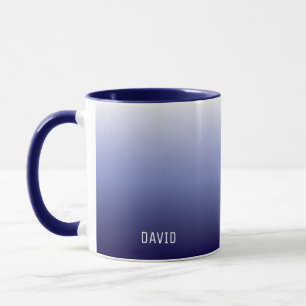 Caneca Marinho Blue Ombre Personalizado Nome da Cara Mug