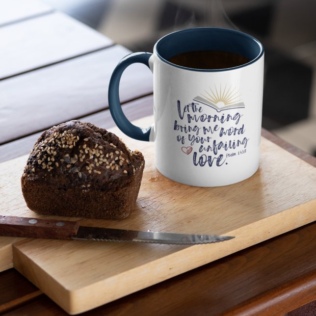 Caneca MARINHO de Escritura de Bíblia de Salmo DE AMOR IN (Criador carregado)