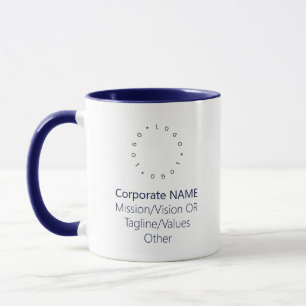 Caneca Marinho de logotipo redondo corporativo Combo azul