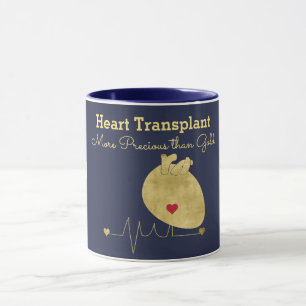 Caneca Marinho Dourado de Transplante Cardíaco