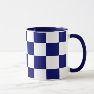 Caneca Marinho e branco verificados