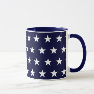 Caneca Marinho e estrelas brancas