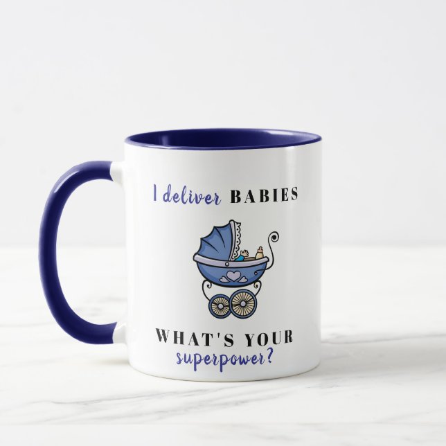 Caneca Marinho "Eu Prometo Bebês - Qual É A Sua Superpotê (Esquerda)