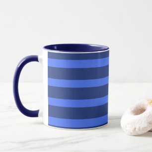 Caneca Marinho Geométrico Simples Moderno Azul com Duas P