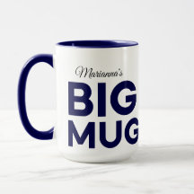 Marinho Grande Mug | Huge Mug | Nome Personalizado