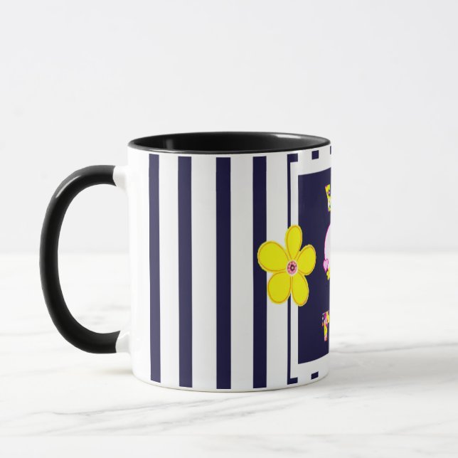Caneca Marinho Lachura de Flor Amarelo Brilhante (Esquerda)