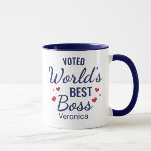 Caneca Marinho Personalizado Azul votado Melhor Chefe do 