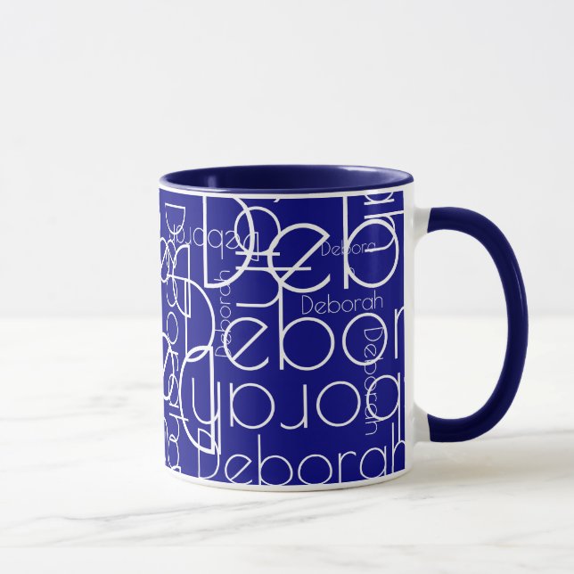 Caneca Marinho Retroativo da Tipografia Moderna Azul (Direita)