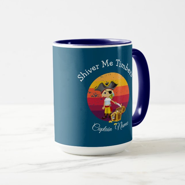 Caneca Marinho Sunset Blue Boy Pirata Mug (Frente Esquerda)