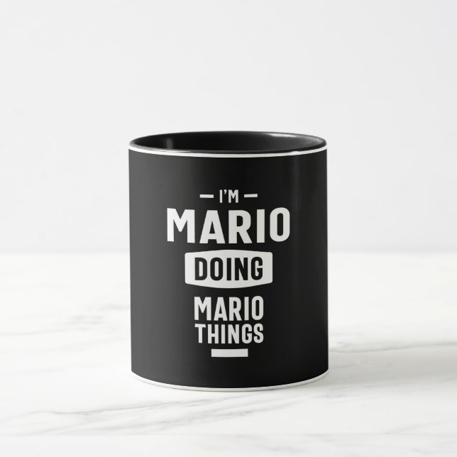 Caneca Mario Personalizado Nome Aniversário Presente (Centro)
