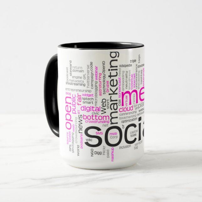Caneca Marketing de Mídia Social Combo Mug (Frente Esquerda)