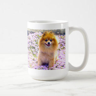 Caneca   Marley da Pomerânia com flores Mauve