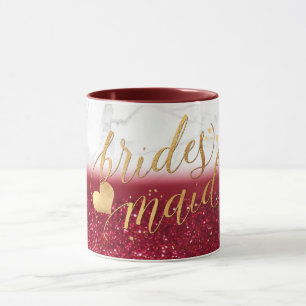 Caneca Mármaco de Bridesmaid PixDezines+Dourado+Glitter V