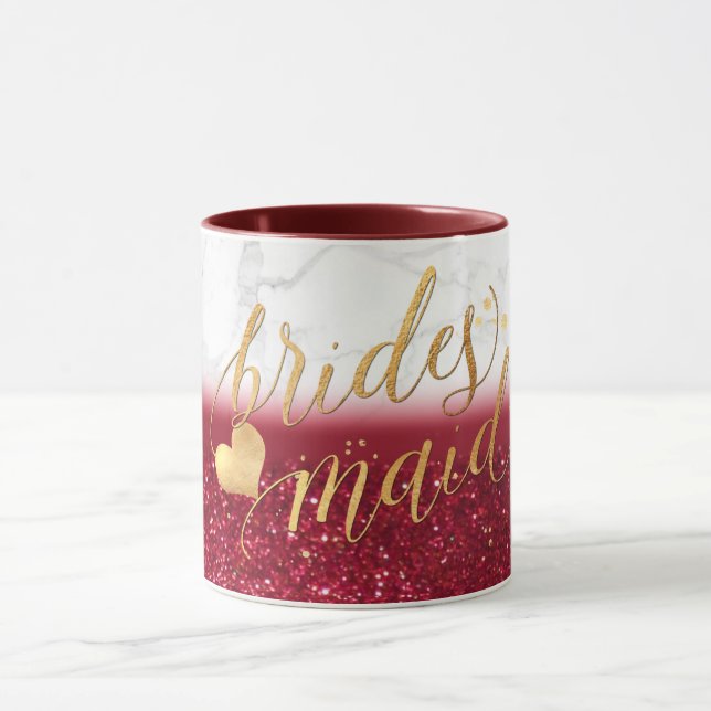 Caneca Mármaco de Bridesmaid PixDezines+Dourado+Glitter V (Centro)