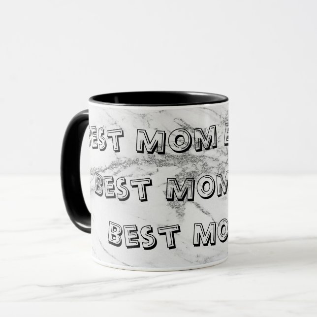 Caneca Mármaco de brilho prateado do luxo Personaliza (Frente Esquerda)